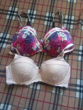 2x Bra UK 32DD, 32D Underwired Lightly Padded "