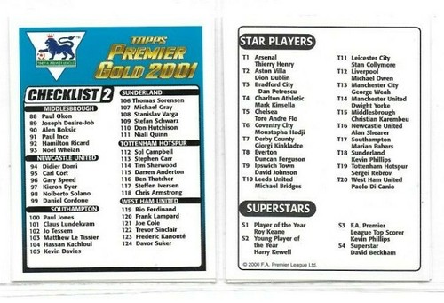 Topps premier gold 2001 base - premier,