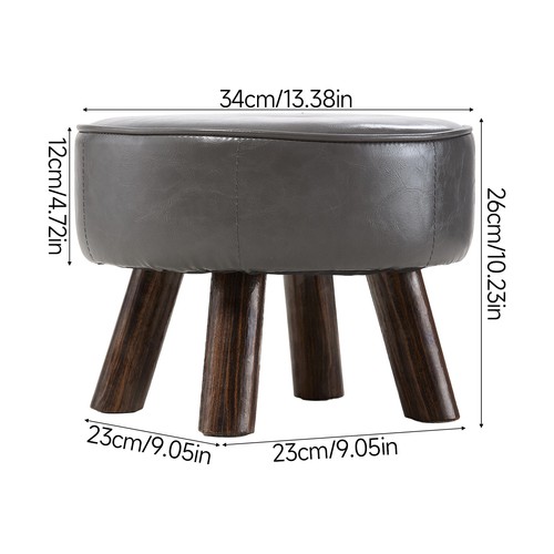 Leather footstool pouffe - footstool, stool