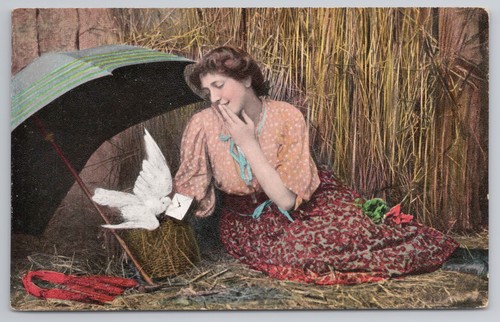 Edwardian romance postcard - postcard,