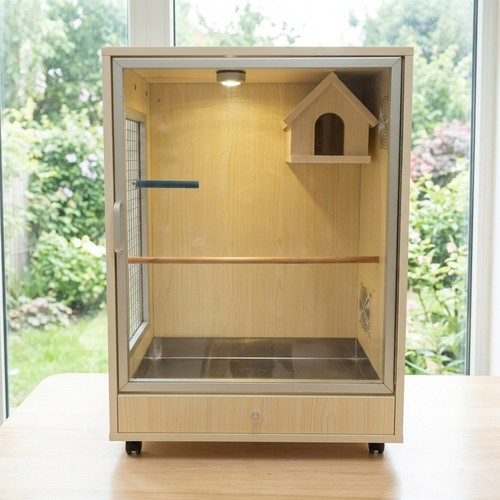 Large wooden bird - wooden, enclosure