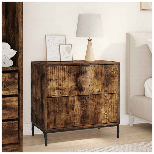Bedside table smoked oak - table,