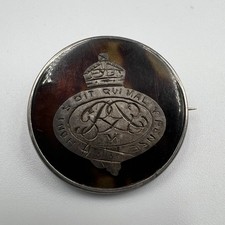 Genuine WW1 Grenadier Guards Silver Hallmarked Tortoiseshell Sweetheart Badge
