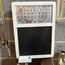 White Vintage Look Black Chalk Board Blackboard Chalkboard Magnetic Calendar