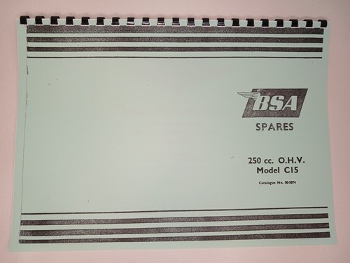 Bsa c15 parts - book, 1958