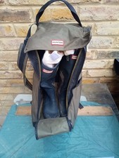 USED Hunter Tall Black Wellington Boots UK 6 EU 39 +  Lining Socks + Zipped Bag