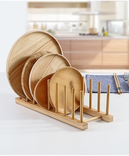 Bamboo plate rack holder - bamboo,