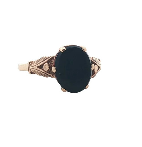 9ct yellow gold oval onyx - yellow,