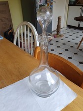 Possibly an Edwardian glass wine carafe/decanter simply decorated.