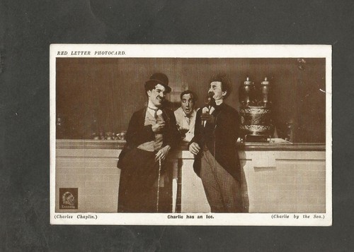 Postcard charlie chaplin - postcard, red