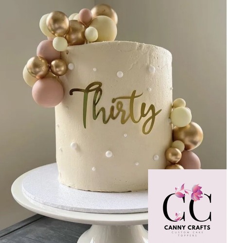 Personalised gold mirror cake - gold,