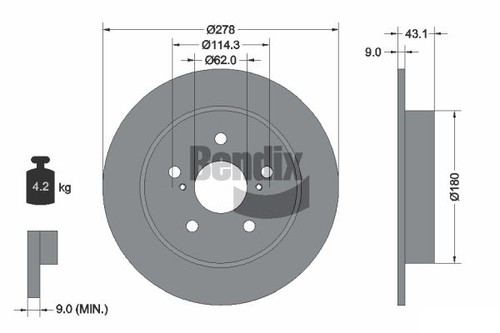 Pcs bendix braking - 2, bds1843