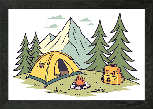 Camping scene with tent - camping,