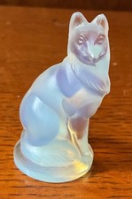 Sabino France Opalescent Art Glass Dog or Fox Figurine - 2" High