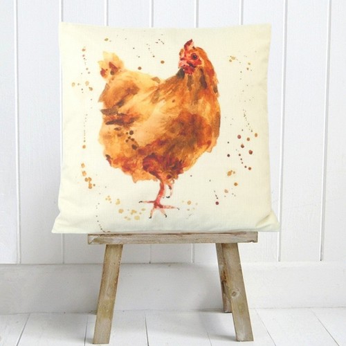 Little brown hen cushion cover - little,