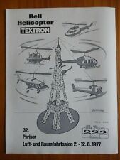 6/1977 PUB BELL 222 HELICOPTER ROBINSON TOWER EIFFEL TOWER ORIGINAL GERMAN AD