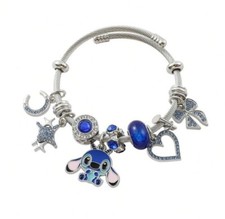 Lilo and stitch Charm Crystal Bracelet adjustable Silver Christmas Gift UK