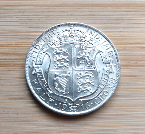1916 silver half crown coin - crown,