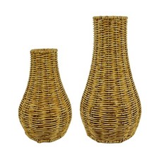 Retro Style Woven Flower Vase Wicker Vases Ornament Handmade Woven Branch Tablet