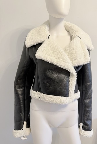 Faux shearling bomber jacket - faux,