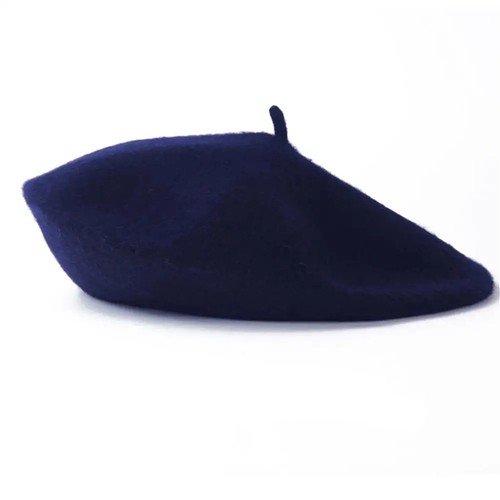 Plain wool beret hat - beret, women