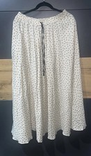 Zara Satin Midax Polka Dot A Line Skirt Sz M Beige