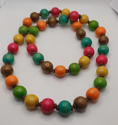 Long multicoloured chunky wood - multicoloured,