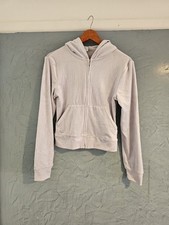H&M Lilac Velvet Zipped Hoodie