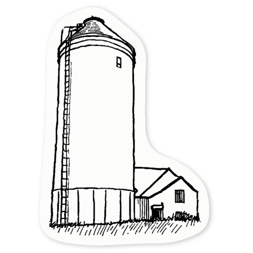 Grain silo clear sticker - 'grain,