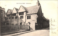 Old Town Hall Leicester Postcard - Potter Glendale Eastwood Notts 1903