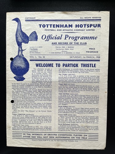 Tottenham partick thistle - v,