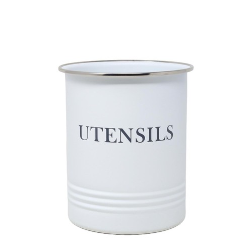 White grey utensil holder - white,