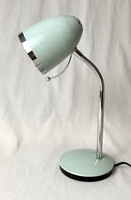 Duck egg blue retro inspired lamp with chrome accents
