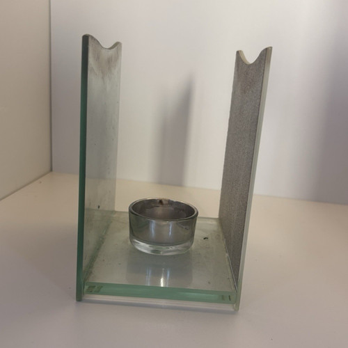 Clear glass silver metal - &,