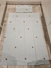 Single Bedding Set Duvet Cover & Pillowcase - Pale Blue / Hedgehogs / Acorns