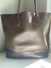 Mulberry taupe calf nappa leather Blossom large tote shoulder travel shop bag