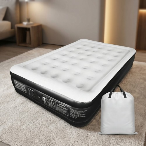 Double air bed with built - with, built-in