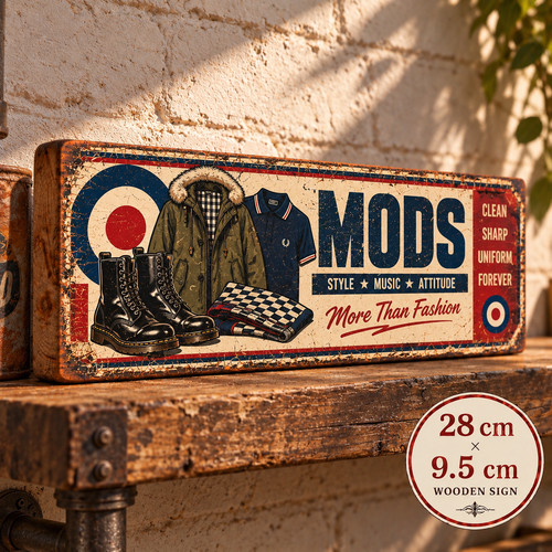 Mods clothing sign - clothing, wooden