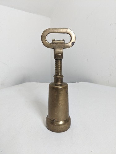 Antique brass bell corkscrew - antique,