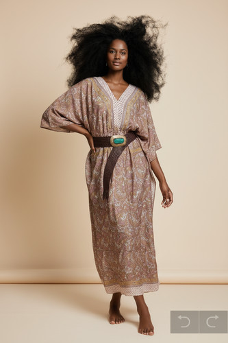 Silk kimono maxi dress - silk, s
