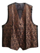 Men's Paisley Waistcoat Vest + Tie + Pocket Square Handkerchief Set Wedding