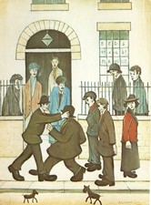L S LOWRY ART  'A FIGHT' AND