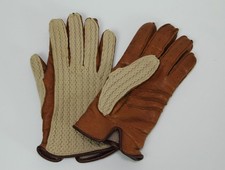 Vintage Morley Driving Gloves Tan Leather & Stringback S/M Article