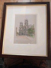 Vintage Print From 1924. York Minster By Cecil Aldin. Framed.