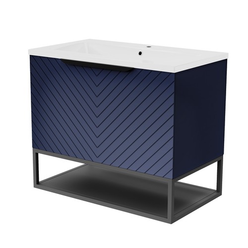 800mm wall hung blue drawers - 800mm,