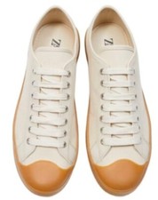 BNWT ZARA Contrast Canvas Ecru/Beige/Neutral Trainers UK 8 / 42