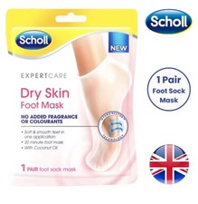 Scholl Dry Skin Foot Mask Moisturising Socks for Dry Skin Relief 1 Pair Free P&P