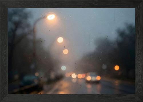 Rainy city street - street, through