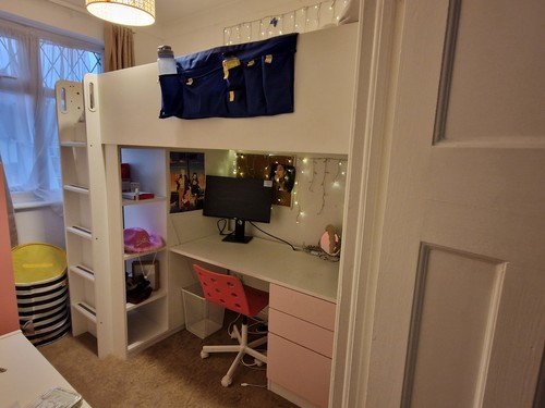 Ikea bunk bed with - desk, and