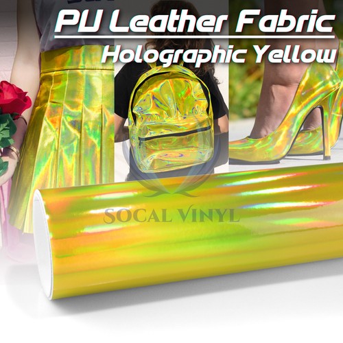Fabric holographic yellow - fabric,